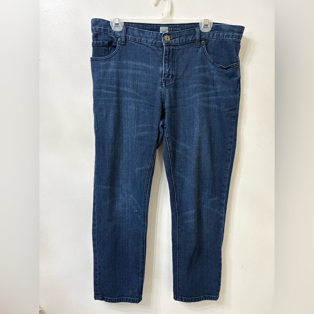 Women’s Size 10 Mossimo Denim Skinny Boyfriend Jeans Blue Stretch Length 35.5”